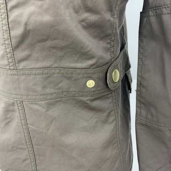 J Crew Jacket Womens PXXS Petite The Downtown Field Resin Coated Canvas Zip Snap - Picture 7 of 16